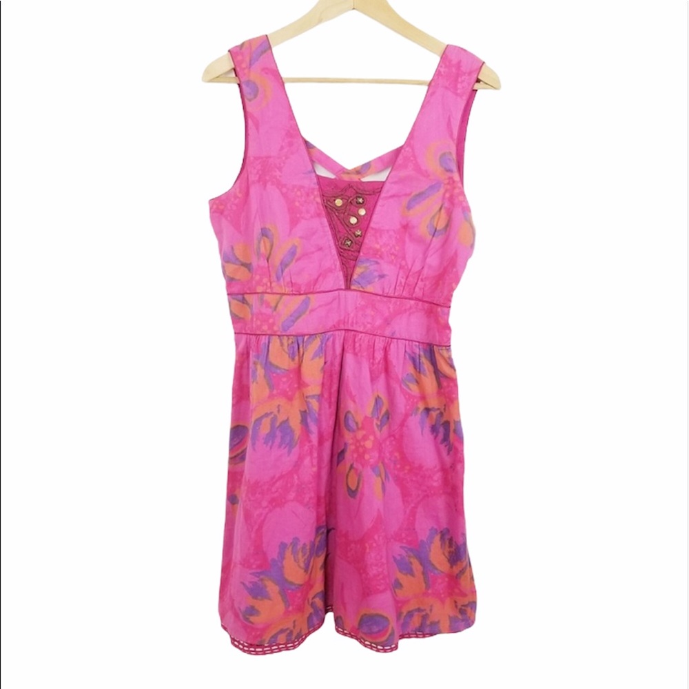 NWT Free People Pink Floral Dress | Size 10
